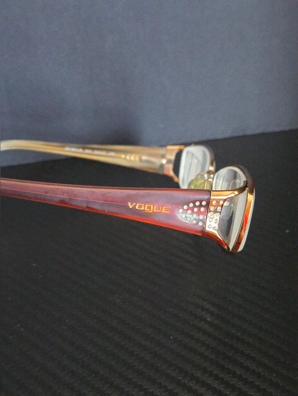 Vogue VO3671-B Frame 53-17-130 Brown & Gold Eyeglass Glasses W/ Rhinestones